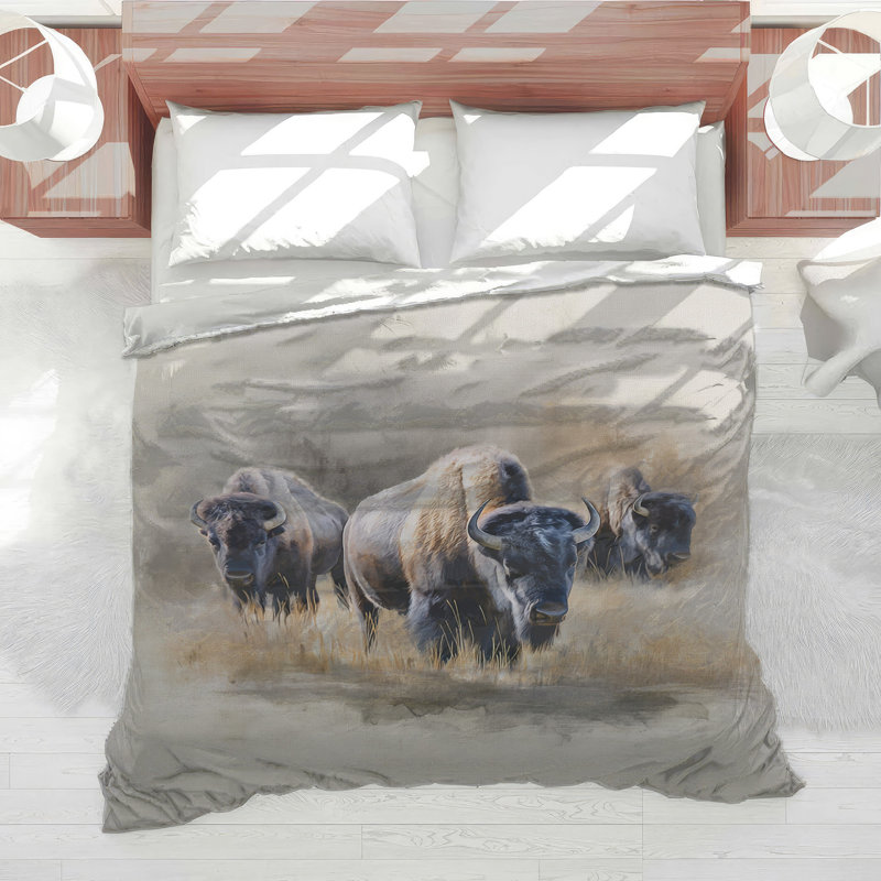 Bison In Grassland Comforter, Twin Extra Long