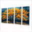 Arbre africain dans des tons jaunes et bleus - ensemble d'art mural arbre de vie-2056399183