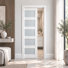 5-Lite Frosted Glass Sliding Pocket Door Solid Wood Door with Soft-Close Hardware Kit