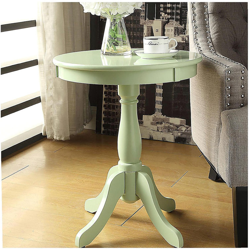 Table d'appoint vert clair avec base en coin, Vert clair