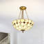 Luminaire suspendu en verre coloré à 3 lumières à intensité variable de style Tiffany, plafonnier à rallonge de 20 po pour le salon, la chambre à coucher, la cuisine et le couloir