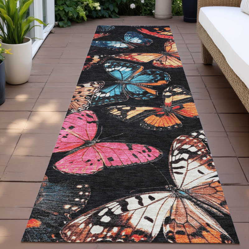 Machine Washable Indoor/Outdoor Huseby ACN2201 Animal Rug, Runner 2'3" x 7'6"
