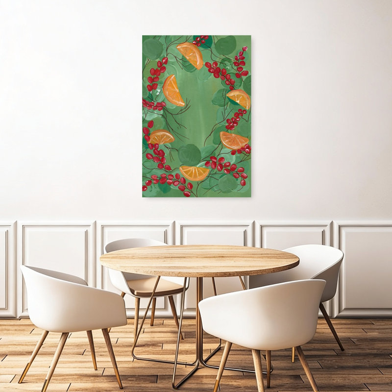 Festive, orange, baie, couronne, rustique, vibrant, automne, art mural, H 48 po x l 32 po