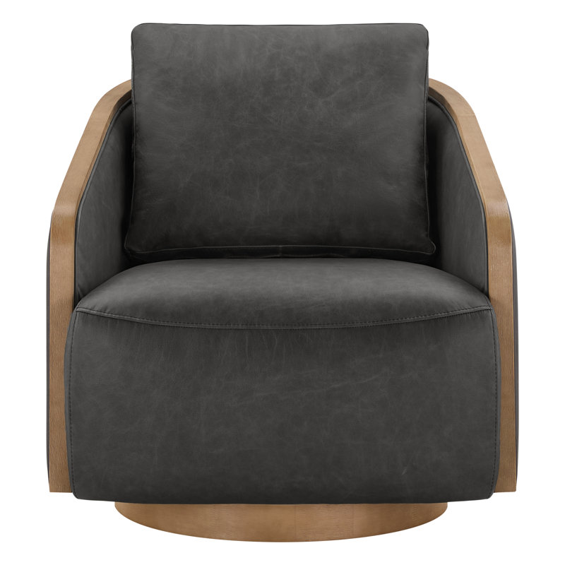 Fauteuil demi-tonneau pivotant l 32 po Nieve, Gris