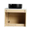 Meuble-lavabo mural de 24 po avec lavabo d'art en céramique, porte simple à fermeture en douceur, fabrication en contreplaqué, pierre plate blanche, 45 poignées cachées, rangement et style de confort