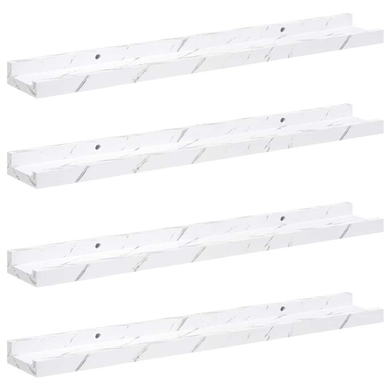 Floating Shelf, White Marble, 3cm H x 60cm W x 9cm D