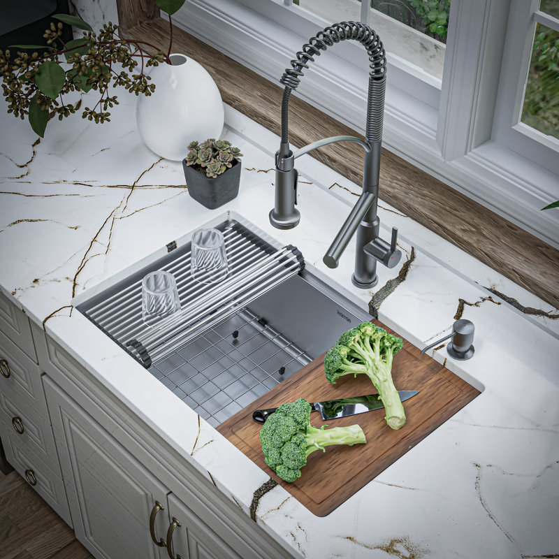 Karran Adlington Pull Down Kitchen Faucet, Gunmetal Gray