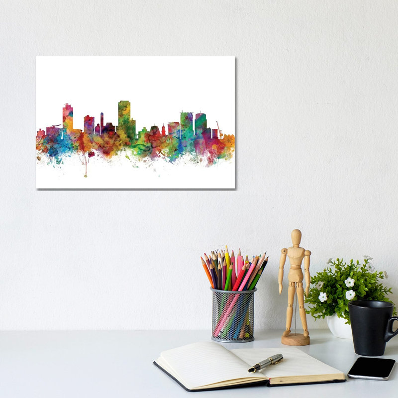 Wellington, New Zealand Skyline by Michael Tompsett - Wrapped Canvas Gallery-Wrapped Canvas Giclée, 20.32 cm H x 30.48 cm W