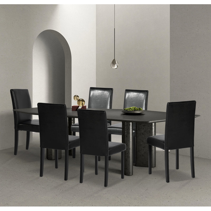 Naamann 47cm H Upholstered Parsons Chair, Black, 6