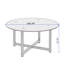 Table basse ronde noire entière de 35,5 po, table basse transparente, tables d'appoint modernes pour le salon, meubles de salon