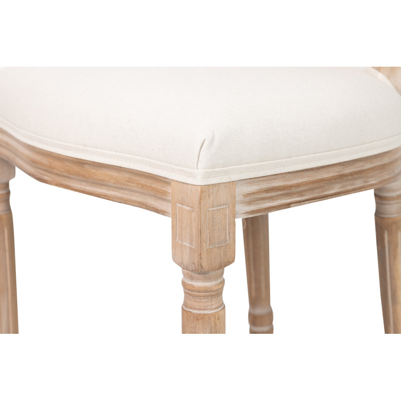 Stubbs 129.54cm H Polyester Upholstered Dining Chair in NATURAL / BEIGE