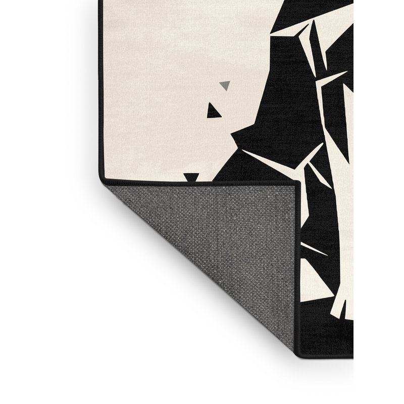 Tapis beige moelleux moelleux à motif géométrique moderne moelleux beige, 4 x 2
