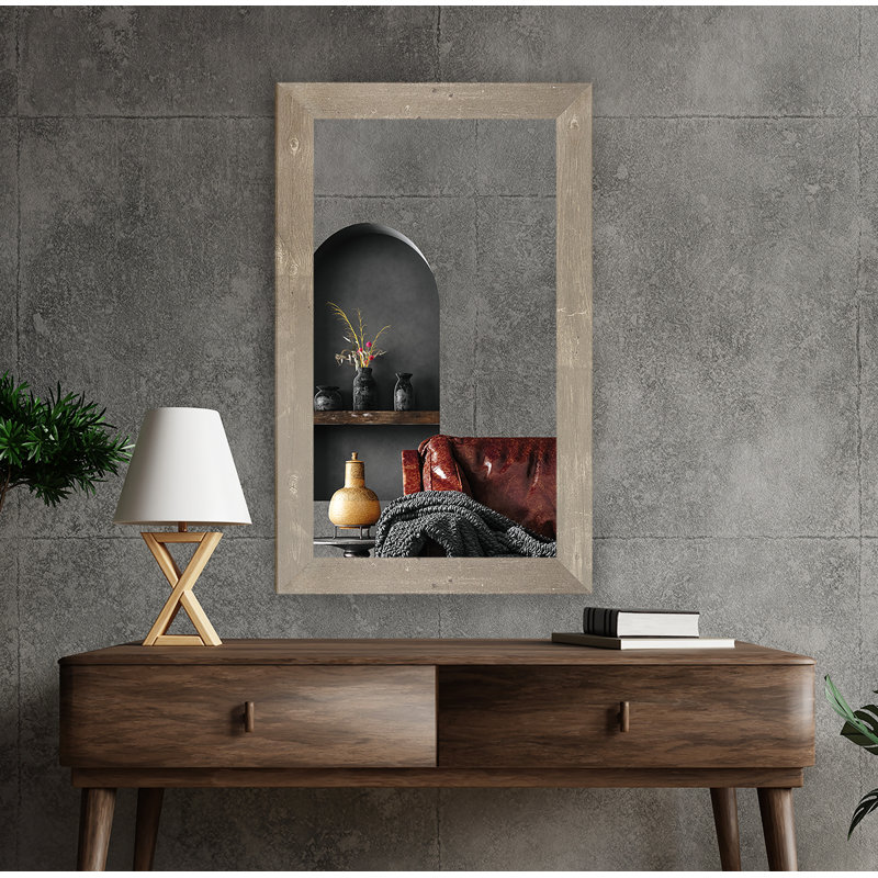 Miroir décoratif, 33 po x 62 po, Brun récolte