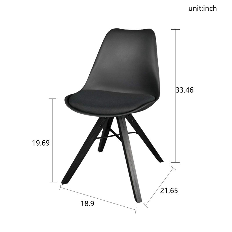 Ensemble de 4 chaises de salle à manger DSW de style moderne Mid-Century