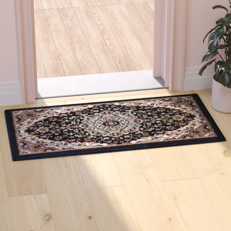 Tapis à motif de médaillon en oléfine Damora, Rectangle 2 pi x 3 pi