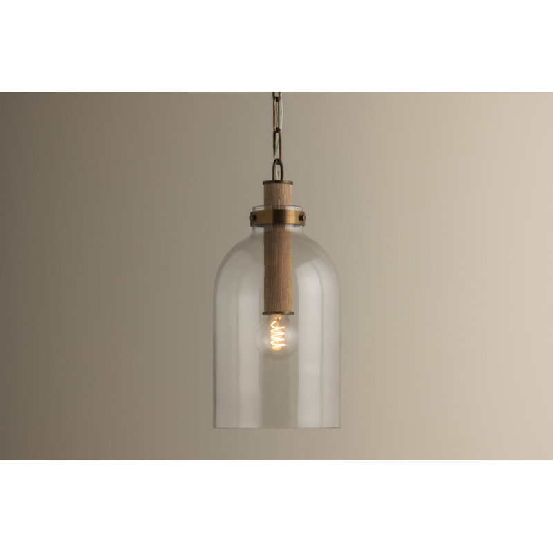 Troy Lighting Kori wide 1 Light Pendant in Patina Brass, 72" H x 9" W x 9" D, 15 W