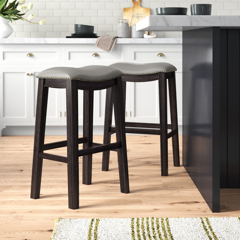 Tabouret de bar, de comptoir et de bar Pepperidge, Petit tabouret (siège d'une hauteur de 18 po), Gris