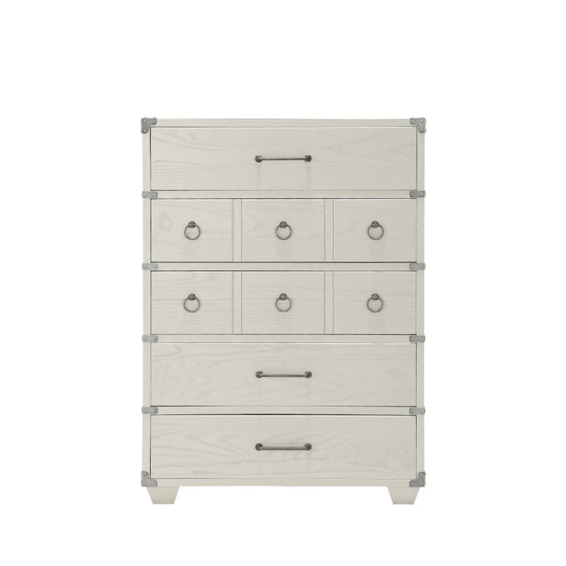 Commode à 5 tiroirs de rangement Orharmon, finition grise