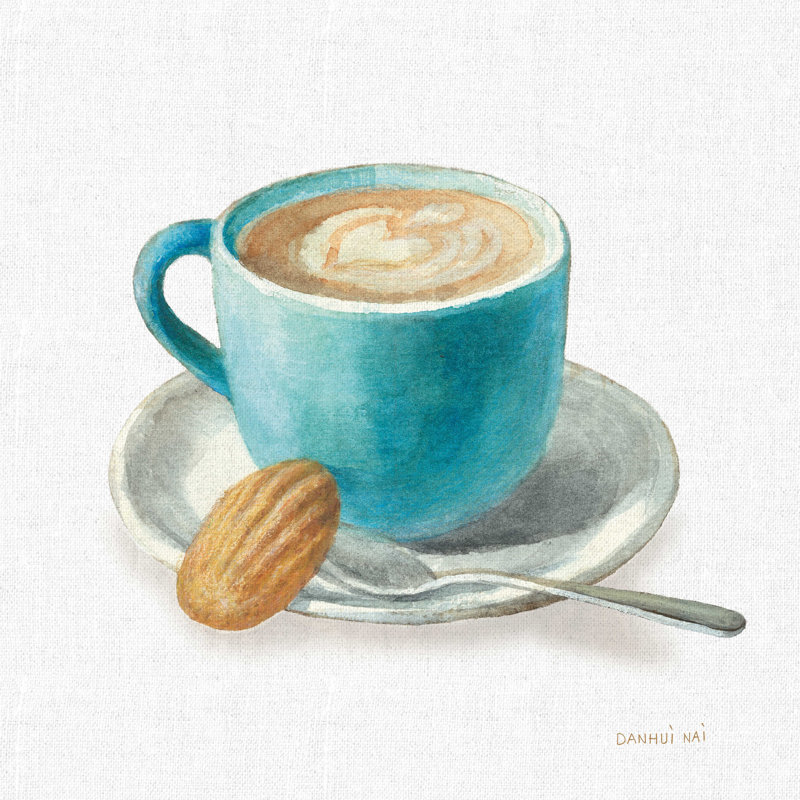 «Wake Me Up Coffee I Linen On Canvas» par Danhui Nai, reproduction, H 12 po x l 12 po x P 1,25 po