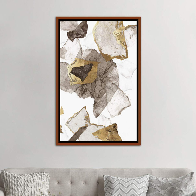 Amplifié II - impression d'art graphique, H 26 po x l 18 po x 1,5 po, Toile avec cadre en bois brun