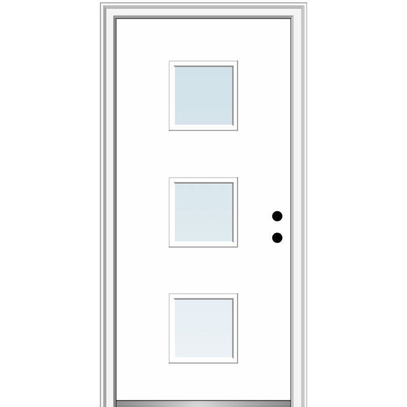Portes d'entrée avant en fibre de verre, À gauche / vers l'intérieur, H 81,75 po x l 31,5 po x P 6,56 po