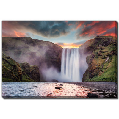 Skogafoss Waterfall Canvas Art