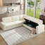 Canapé-lit modulaire en L surdimensionné de 105 po, canapé-lit convertible 3-en-1 avec rangement et matelas haute résilience, beige chenille-1964151479