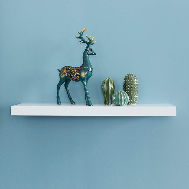 Himmelmann Floating Shelf, White, 2" H x 35.5" W x 9.25" D