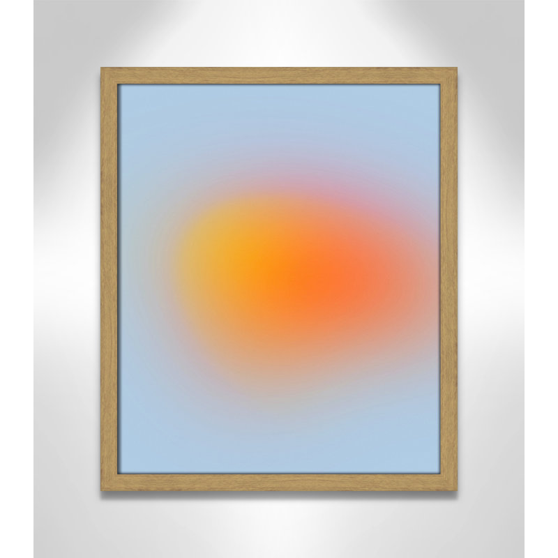 " Neon Orange Glow " by My Mind, Natural Slim Unmatted Picture Framed, 19" H x 16" W x 1.25" D  