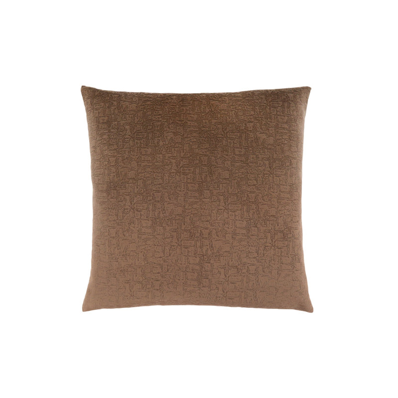 Light Brown Mosaic Velvet Square Accent Pillow 18"