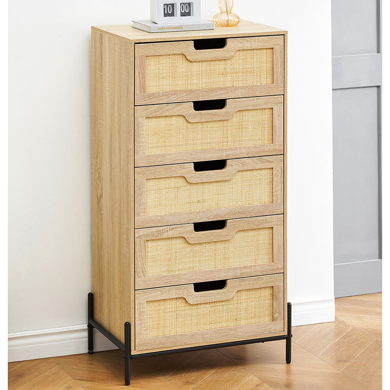 Commode d'appoint en fer Analeah, Bois