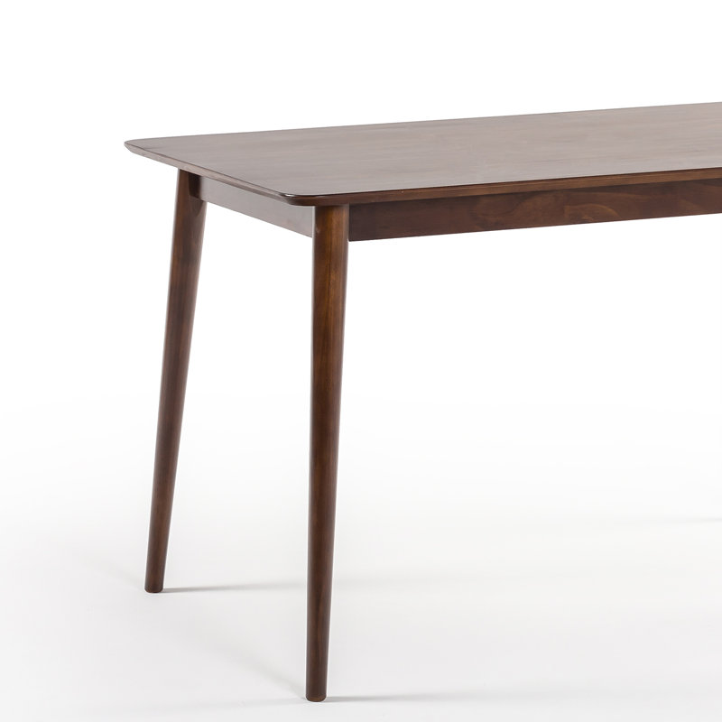 Espresso Solid Wood Mid-century Modern Dining Table, 47"