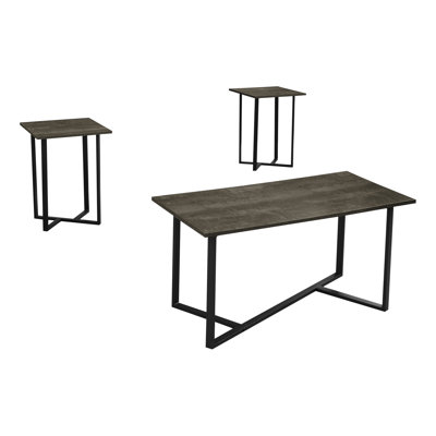 Contemporary 3-Piece Table Set with Laminate Metal, Ideal for Modern Living Rooms and Easy Maintenance