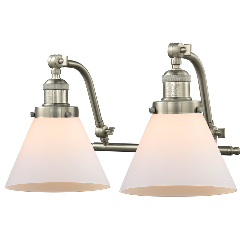 Bonomo 2 - Light Dimmable Vanity Light, Brushed Satin Nickel, Matte White Cased, 3 W LED Vintage Dimmable Bulb
