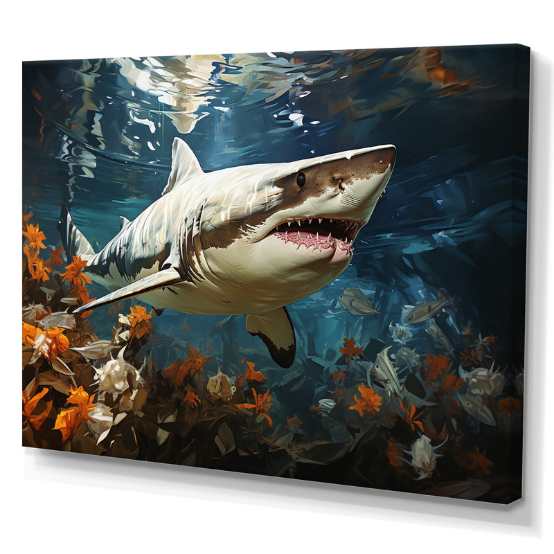 " Shark Ballet Painting ", Wrapped Canvas, 12" H x 20" W x 1" D