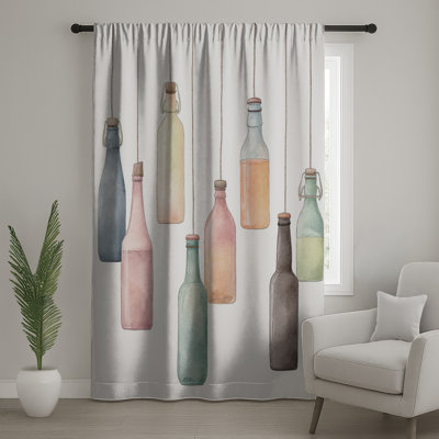 Rideaux suspendus, bouteilles et voilages suspendus - 1 panneau