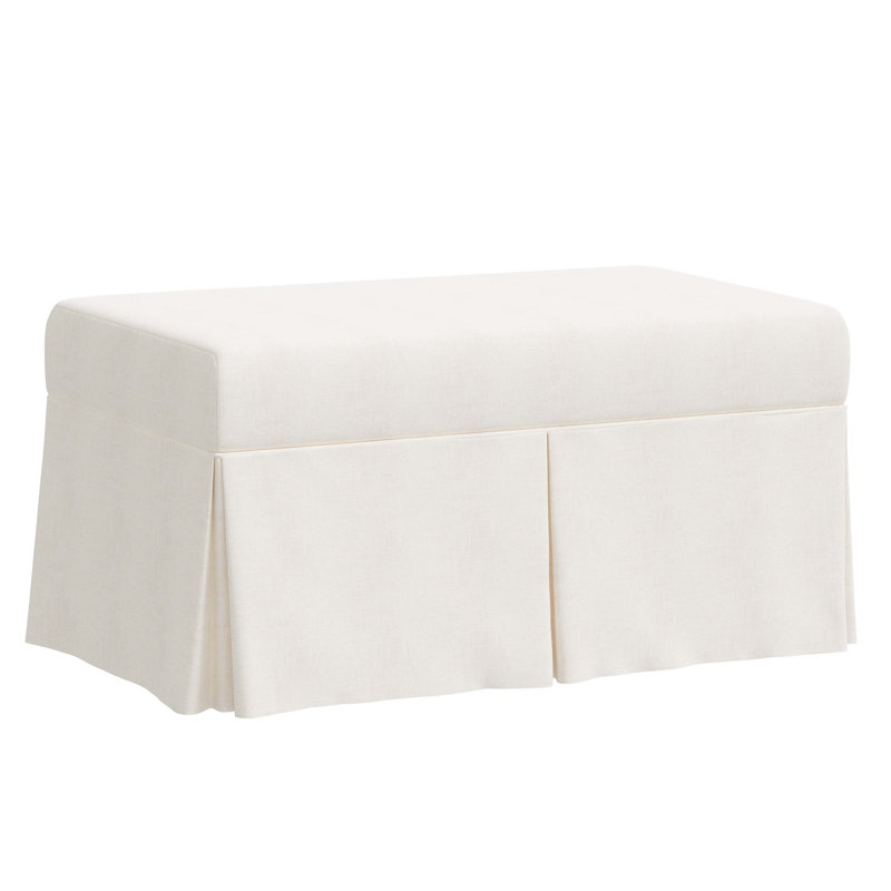 Banc de rangement rembourré Wyatt, Lin blanc texturé Zuma