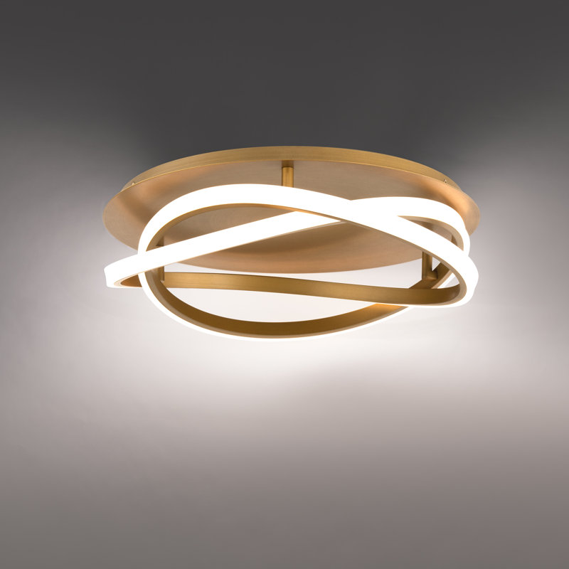 Veloce LED Flush Mount, Aged Brass