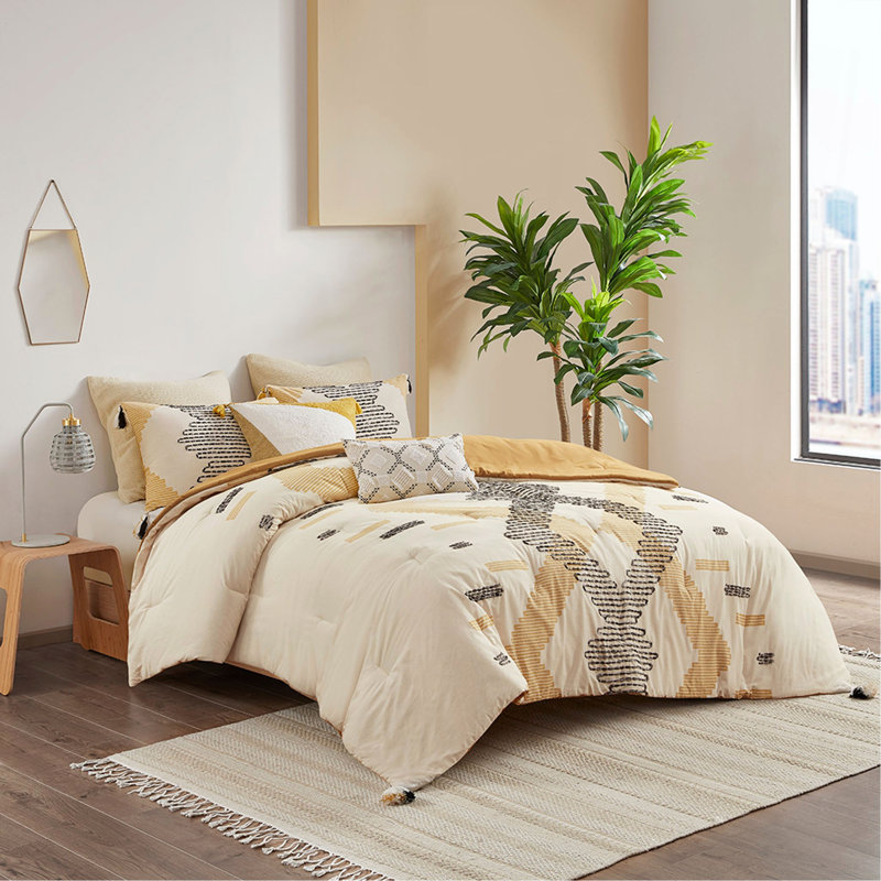 Ensemble d'édredon en coton pour lit double / grand 3 pièces