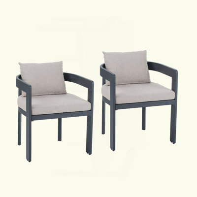 Aluminum Dining Chair, Finished Frame With Cushion, Set Of 2 by Hokku Designs