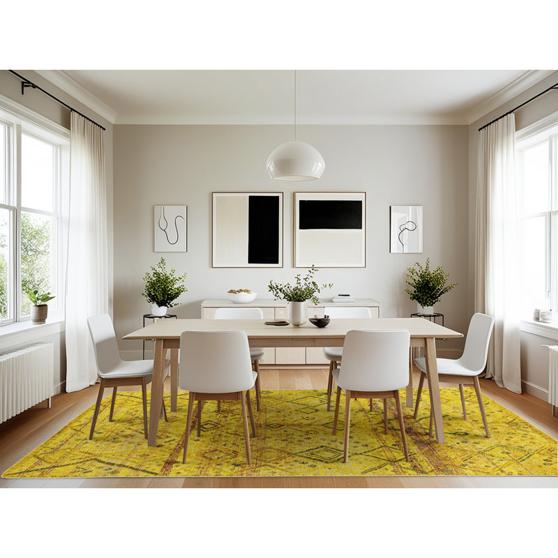 100% Machine Washable Abstract 4355 Area Rug, Rectangle 7' x 10'