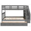 Lit superposé gris, avec tiroir, rangement et garde-corps pour le rangement fonctionnel de la chambre à coucher-130164884