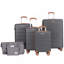 Ensemble de bagage 6 pièces, valise rigide ABS avec verrou TSA, gris