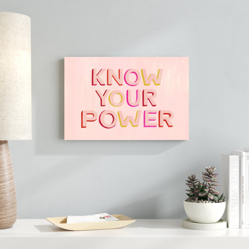 «You Are Powerful II», art textuel sur toile, H 12 po x l 18 po
