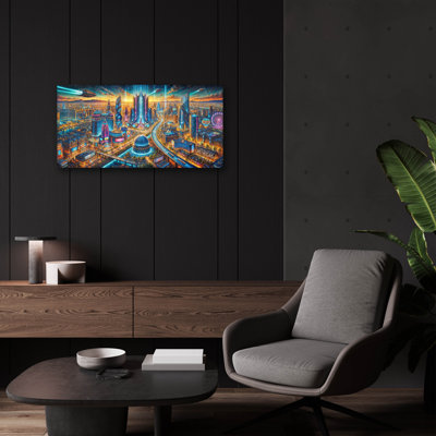  «Las Vegas - Peinture futuriste» par Rey Klimt, art mural en verre acrylique
