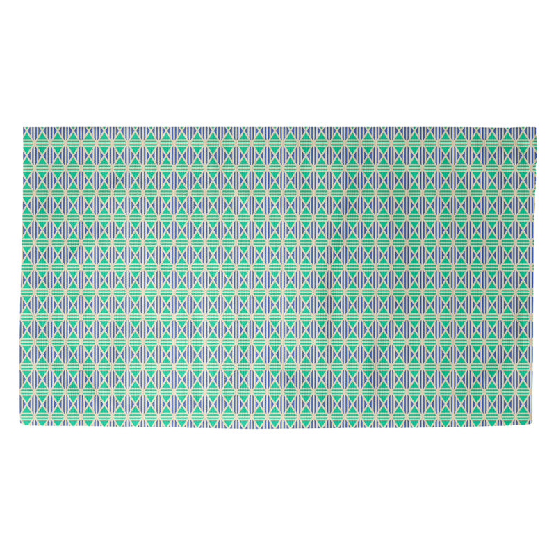 Tapis de porte en losanges ligné Avicia, Vert, Rectangle 2 pi 1 1/2 po x 3 pi 6 po