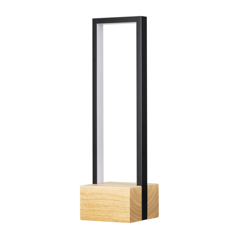 Brentnie Wooden Base Dimmable Table Lamp with Touch Control, Oak