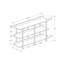 Console décorative pour, noir - 3 avec plateau de table rectangulaire et tablette de rangement, table de salon moderne étroite, métal stratifié, 2 tablettes