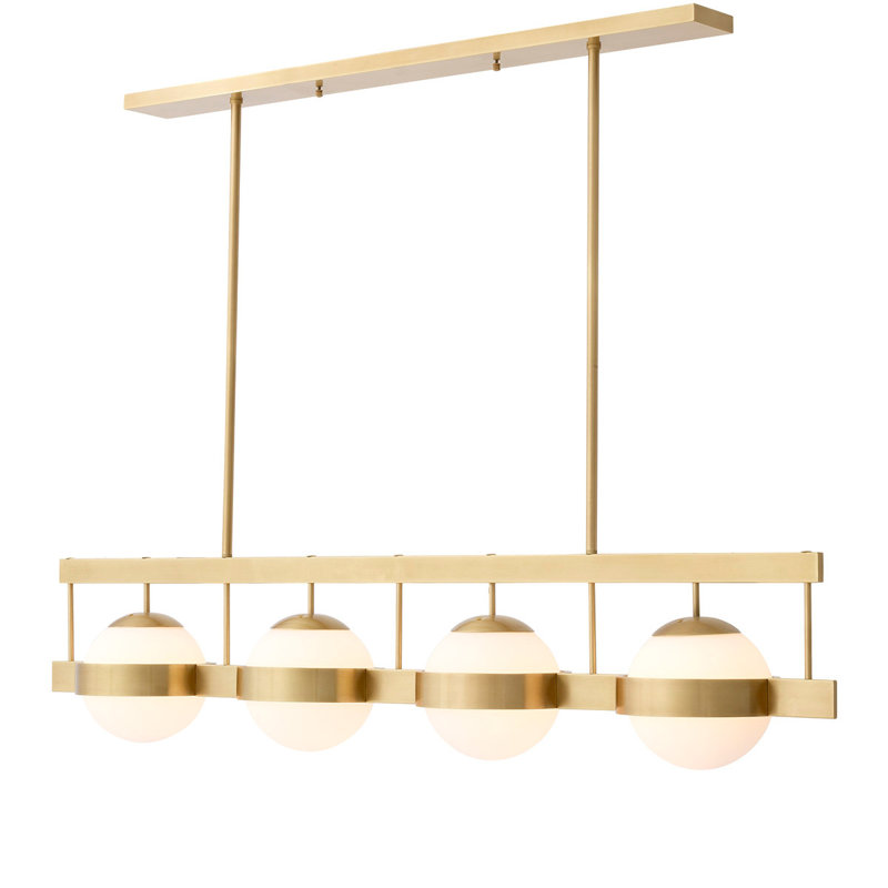 Biba Antique Brass Crystal 4-Light Dimmable Kitchen Island Chandelier