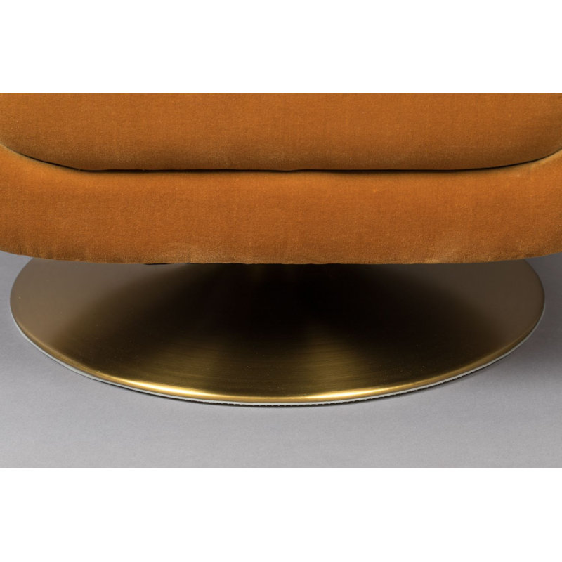 Member Swivel Lounge Chair, Orange Cotton Blend